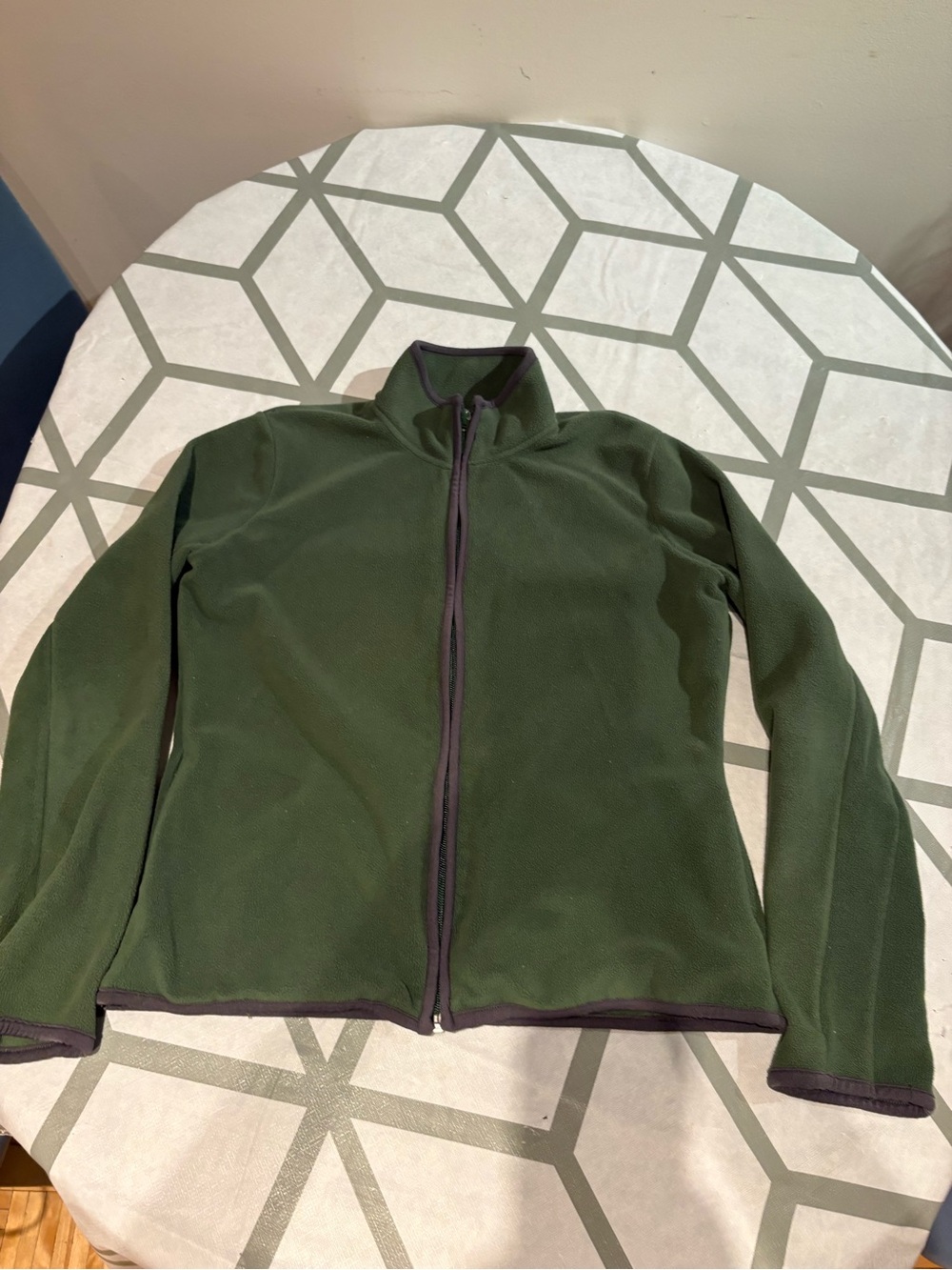GAP Men's Dark Olive Green Lightweight Fleece Zip Jacket